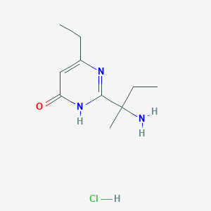 molecular formula C10H18ClN3O B1384518 2-(2-氨基丁烷-2-基)-6-乙基-3,4-二氢嘧啶-4-酮盐酸盐 CAS No. 1333944-77-6