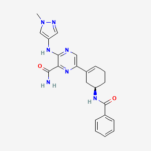 molecular formula C22H23N7O2 B13845181 6-[(5R)-5-benzamidocyclohex-1-en-1-yl]-3-[(1-methyl-1H-pyrazol-4-yl)amino]pyrazine-2-carboxamide 