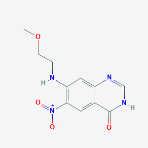 molecular formula C11H12N4O4 B1384524 7-[(2-甲氧基乙基)氨基]-6-硝基-3,4-二氢喹唑啉-4-酮 CAS No. 1156195-94-6