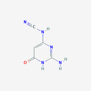 molecular formula C5H5N5O B1384525 (2-Amino-6-oxo-1,6-dihydropyrimidin-4-yl)cyanamide CAS No. 1255147-74-0