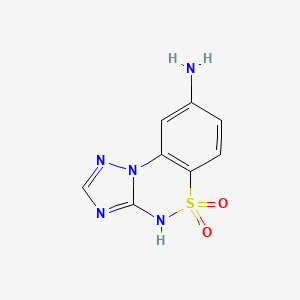 molecular formula C8H7N5O2S B1384530 12-Amino-8lambda6-thia-2,3,5,7-tetraazatricyclo[7.4.0.0^{2,6}]trideca-1(9),3,5,10,12-pentaene-8,8-dione CAS No. 1354951-25-9