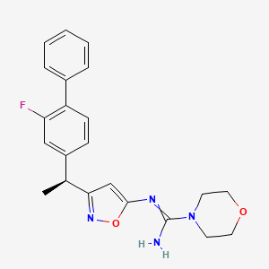 N'-[3-[(1S)-1-(3-fluoro-4-phenylphenyl)ethyl]-1,2-oxazol-5-yl]morpholine-4-carboximidamide