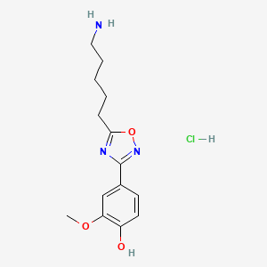 molecular formula C14H20ClN3O3 B1384545 4-[5-(5-氨基戊基)-1,2,4-恶二唑-3-基]-2-甲氧基苯酚盐酸盐 CAS No. 1281192-35-5