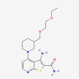 3-Amino-4-[3-(2-ethoxyethoxymethyl)piperidin-1-yl]thieno[2,3-b]pyridine-2-carboxamide