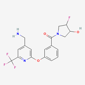 [3-[4-(Aminomethyl)-6-(trifluoromethyl)pyridin-2-yl]oxyphenyl]-(3-fluoro-4-hydroxypyrrolidin-1-yl)methanone