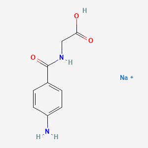 molecular formula C9H10N2NaO3+ B13845505 Sodium;2-[(4-aminobenzoyl)amino]acetic acid 