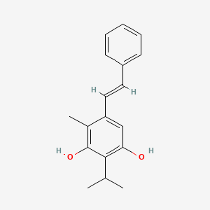 4-methyl-2-(1-methylethyl)-5-[(1E)-2-phenylethenyl]-1,3-Benzenediol