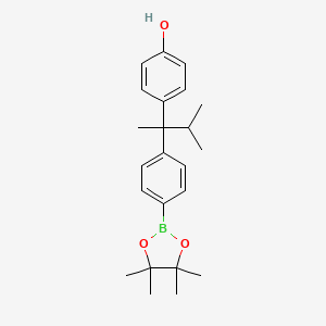 molecular formula C23H31BO3 B13845596 4-[3-Methyl-2-[4-(4,4,5,5-tetramethyl-1,3,2-dioxaborolan-2-yl)phenyl]butan-2-yl]phenol 