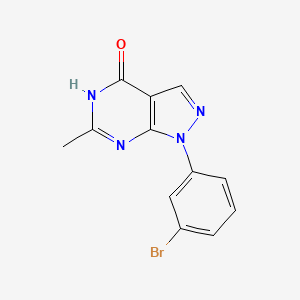 molecular formula C12H9BrN4O B1384563 1-(3-溴苯基)-6-甲基-1H,4H,5H-吡唑并[3,4-d]嘧啶-4-酮 CAS No. 1156999-03-9