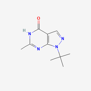molecular formula C10H14N4O B1384570 1-叔丁基-6-甲基-1H,4H,5H-吡唑并[3,4-d]嘧啶-4-酮 CAS No. 1094253-40-3