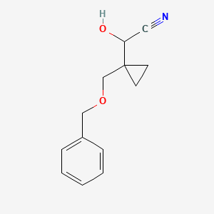 molecular formula C13H15NO2 B13845754 2-Hydroxy-2-(1-(hydroxymethyl)cyclopropyl)acetonitrile Benzyl Ester 