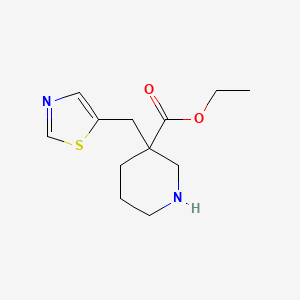 Ethyl 3-(1,3-thiazol-5-ylmethyl)piperidine-3-carboxylate