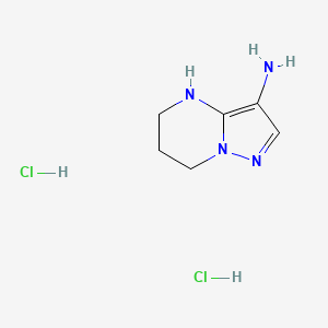 molecular formula C6H12Cl2N4 B1384579 4,5,6,7-Tetrahydropyrazolo[1,5-a]pyrimidin-3-amine dihydrochloride CAS No. 1559059-79-8