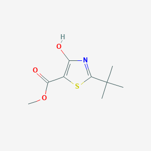 molecular formula C9H13NO3S B1384582 2-tert-Butyl-4-hydroxy-thiazole-5-carboxylic acid methyl ester CAS No. 1934612-78-8
