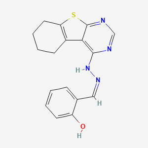 2-[(Z)-(5,6,7,8-tetrahydro-[1]benzothiolo[2,3-d]pyrimidin-4-ylhydrazinylidene)methyl]phenol