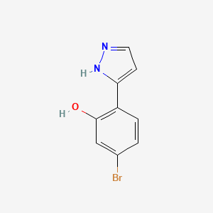 molecular formula C9H7BrN2O B1384589 5-Bromo-2-(1H-pyrazol-3-yl)phenol CAS No. 114486-00-9