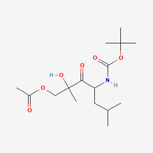 molecular formula C16H29NO6 B13845891 [2-Hydroxy-2,6-dimethyl-4-[(2-methylpropan-2-yl)oxycarbonylamino]-3-oxoheptyl] acetate 