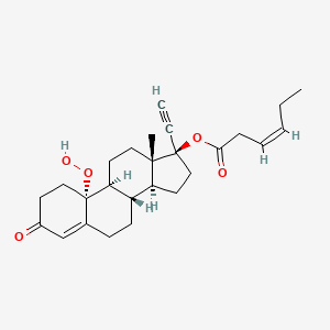 (E)-(8S,9S,10S,13S,14S,17R)-17-Ethynyl-10-hydroperoxy-13-methyl-3-oxo-2,3,6,7,8,9,10,11,12,13,14,15,16,17-tetradecahydro-1H-cyclopenta[a]phenanthren-17-yl hex-3-enoate