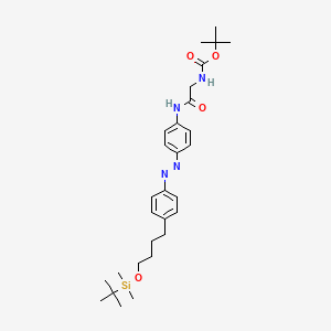 molecular formula C29H44N4O4Si B13845941 (E)-tert-Butyl (2-((4-((4-(4-((tert-Butyldimethylsilyl)oxy)butyl)phenyl)diazenyl)phenyl)amino)-2-oxoethyl)carbamate 