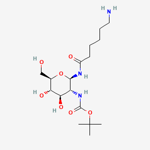 tert-butyl((2R,3R,4R,5S,6R)-2-(6-aminohexanamido)-4,5-dihydroxy-6-(hydroxymethyl)tetrahydro-2H-pyran-3-yl)carbamate