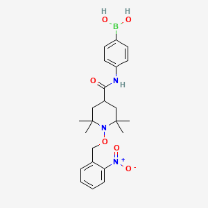 molecular formula C23H30BN3O6 B13846004 (4-(2,2,6,6-Tetramethyl-1-((2-nitrobenzyl)oxy)piperidine-4-carboxamido)phenyl)boronic Acid 