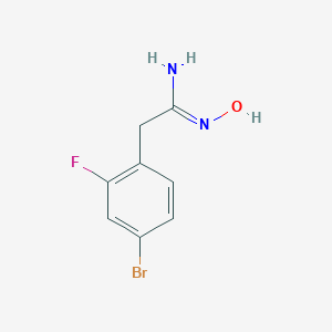 B138461 2-(4-bromo-2-fluorophenyl)-N'-hydroxyethanimidamide CAS No. 128104-38-1