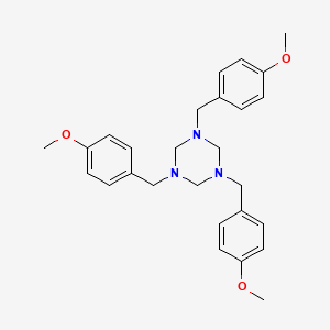 molecular formula C27H33N3O3 B13846102 1,3,5-Triazine, hexahydro-1,3,5-tris[(4-methoxyphenyl)methyl]- CAS No. 58837-16-4