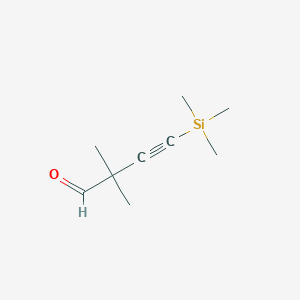 molecular formula C9H16OSi B13846113 2,2-Dimethyl-4-(trimethylsilyl)but-3-ynal CAS No. 89267-74-3