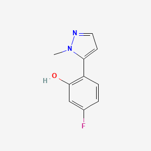 molecular formula C10H9FN2O B1384616 5-氟-2-(1-甲基-1H-吡唑-5-基)苯酚 CAS No. 1547300-43-5