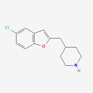 molecular formula C14H16ClNO B13846169 4-[(5-Chloro-1-benzofuran-2-yl)methyl]piperidine 