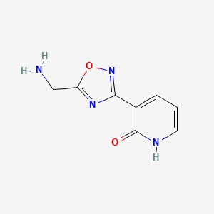 molecular formula C8H8N4O2 B1384620 3-(5-(aminomethyl)-1,2,4-oxadiazol-3-yl)pyridin-2(1H)-one CAS No. 1935598-58-5