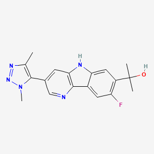 molecular formula C18H18FN5O B13846225 2-(3-(1,4-Dimethyl-1H-1,2,3-triazol-5-yl)-8-fluoro-5H-pyrido[3,2-b]indol-7-yl)propan-2-ol 