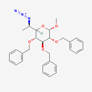 molecular formula C29H33N3O5 B13846289 (2R,3R,4S,5R,6S)-2-(1-Azidoethyl)-3,4,5-tris(benzyloxy)-6-methoxytetrahydro-2H-pyran 