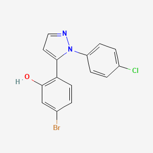 molecular formula C15H10BrClN2O B1384630 5-Bromo-2-(1-(4-chlorophenyl)-1H-pyrazol-5-yl)phenol CAS No. 1202028-77-0