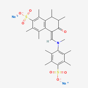 molecular formula C27H33NNa2O7S2 B13846321 disodium;(5Z)-1,3,4,7,8-pentamethyl-6-oxo-5-[(N,2,3,5,6-pentamethyl-4-sulfonatoanilino)methylidene]-7,8-dihydronaphthalene-2-sulfonate 