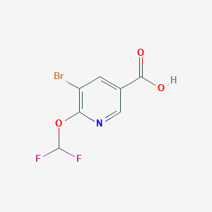 molecular formula C7H4BrF2NO3 B1384634 5-溴-6-(二氟甲氧基)烟酸 CAS No. 2231674-35-2