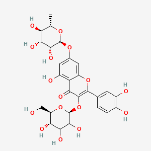 molecular formula C27H30O16 B13846373 2-(3,4-dihydroxyphenyl)-5-hydroxy-3-[(2S,5S,6R)-3,4,5-trihydroxy-6-(hydroxymethyl)oxan-2-yl]oxy-7-[(2S,3R,4R,5R,6S)-3,4,5-trihydroxy-6-methyloxan-2-yl]oxychromen-4-one 