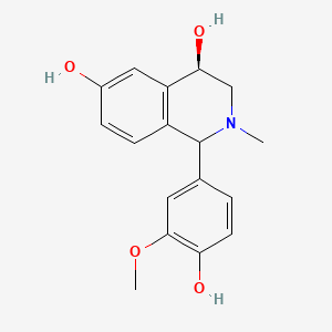 molecular formula C17H19NO4 B13846413 (4R)-4,6-Dihydroxy-2-methyl-1-(3-methoxy-4-hydroxyphenyl)-1,2,3,4-tetrahydroisoquinoline 