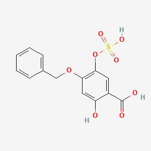 molecular formula C14H12O8S B13846427 4-(Benzyloxy)-2-hydroxy-5-(sulfooxy)benzoic Acid 