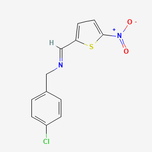 molecular formula C12H9ClN2O2S B13846458 (E)-N-(4-Chlorobenzyl)-1-(5-nitrothiophen-2-yl)methanimine 