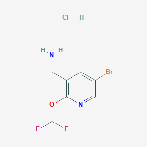 molecular formula C7H8BrClF2N2O B1384646 (5-Bromo-2-(difluoromethoxy)pyridin-3-yl)methanamine hydrochloride CAS No. 2231675-53-7