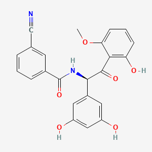 molecular formula C23H18N2O6 B13846491 (R)-3-Cyano-N-(1-(3,5-dihydroxyphenyl)-2-(2-hydroxy-6-methoxyphenyl)-2-oxoethyl)benzamide 