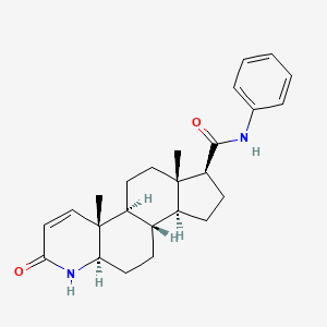 molecular formula C25H32N2O2 B13846494 (1S,3aS,3bS,5aR,9aR,9bS,11aS)-9a,11a-dimethyl-7-oxo-N-phenyl-1,2,3,3a,3b,4,5,5a,6,9b,10,11-dodecahydroindeno[5,4-f]quinoline-1-carboxamide 