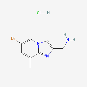 molecular formula C9H11BrClN3 B13846498 {6-Bromo-8-methylimidazo[1,2-a]pyridin-2-yl}methanamine Hydrochloride 