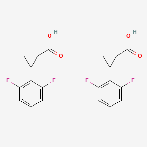 molecular formula C20H16F4O4 B1384656 trans-2-(2,6-Difluorophenyl)cyclopropanecarboxylic Acid CAS No. 455267-88-6
