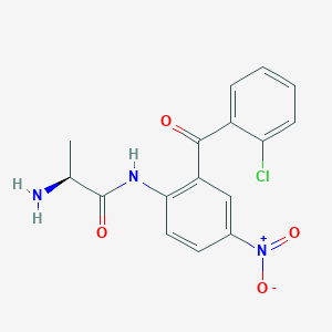 molecular formula C16H14ClN3O4 B1384680 (S)-2-Amino-N-(2-(2-chlorobenzoyl)-4-nitrophenyl)propanamide CAS No. 58662-83-2
