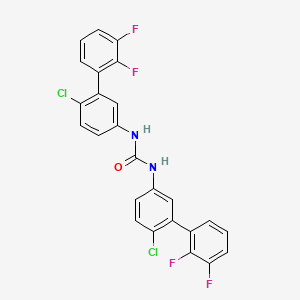 molecular formula C25H14Cl2F4N2O B13846834 1,3-Bis(6-chloro-2',3'-difluoro-[1,1'-biphenyl]-3-yl)urea 