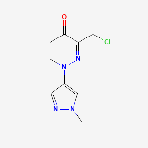 molecular formula C9H9ClN4O B13846874 3-(chloromethyl)-1-(1-methyl-1H-pyrazol-4-yl)pyridazin-4(1H)-one 