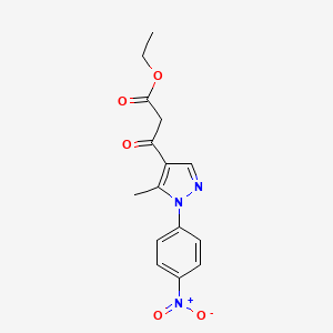 molecular formula C15H15N3O5 B13846913 Ethyl 3-[5-methyl-1-(4-nitrophenyl)pyrazol-4-yl]-3-oxopropanoate 