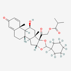 molecular formula C32H44O7 B13846931 [2-[(1S,2S,4R,8S,9S,11S,12S,13R)-11-hydroxy-9,13-dimethyl-16-oxo-6-(1,2,2,3,3,4,4,5,5,6,6-undecadeuteriocyclohexyl)-5,7-dioxapentacyclo[10.8.0.02,9.04,8.013,18]icosa-14,17-dien-8-yl]-2-oxoethyl] 2-methylpropanoate 